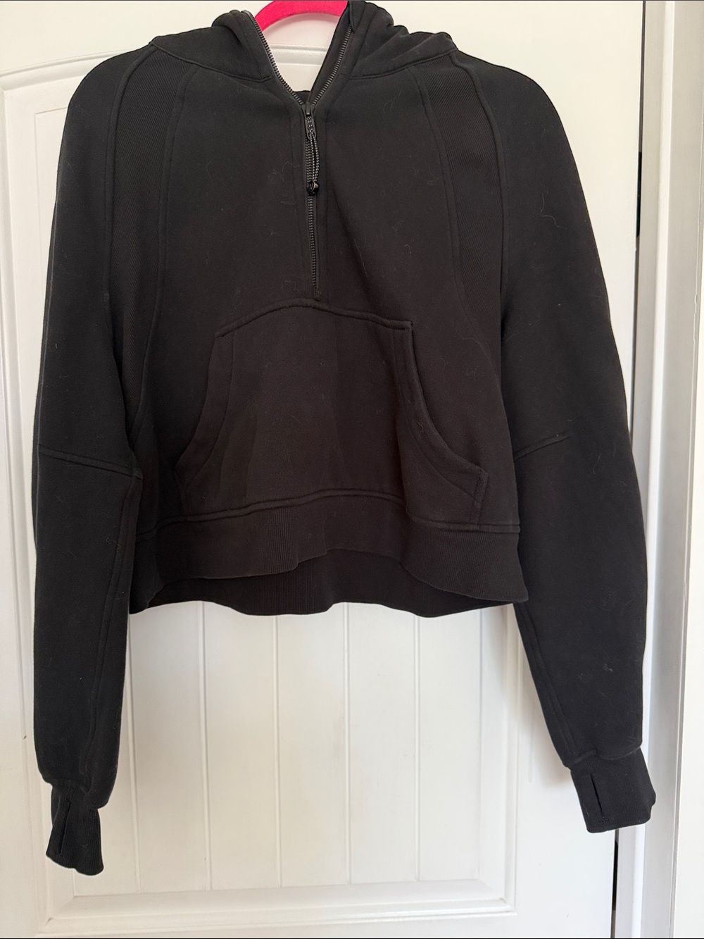 Lululemon Black Half-Zip Hooded Sweatshirt   M/L